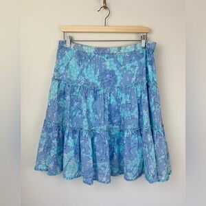 Vintage Lilly Pulitzer White Label Chow Wagon Lion Safari Print Peasant Skirt